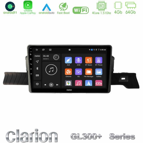 Clarion GL300+ Series 4Core Android11 4+64GB Citroen C3 You 2025-> Navigation Multimedia Tablet 9"