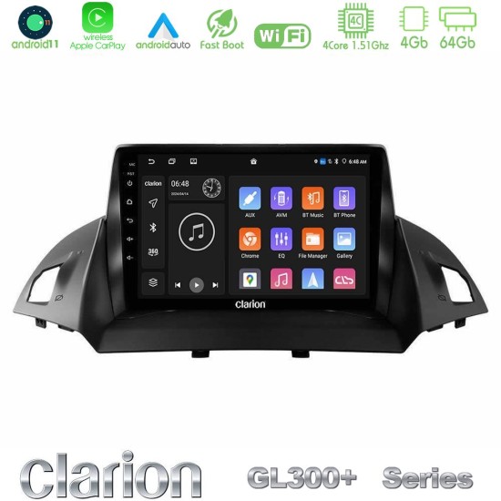 Clarion GL300+ Series 4Core Android11 4+64GB  Ford C-Max/Kuga Navigation Multimedia Tablet 9"