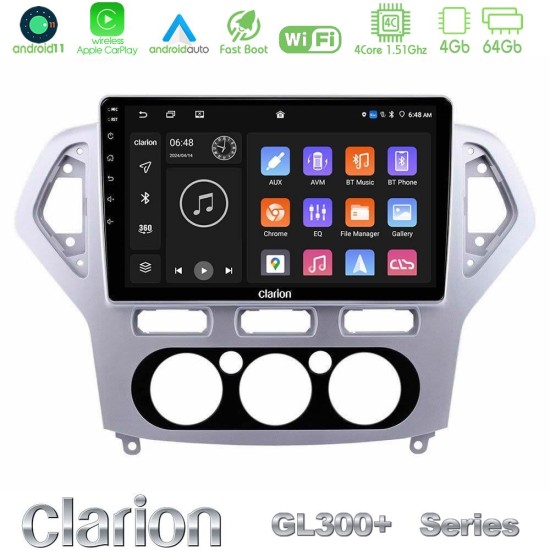 Clarion GL300+ Series 4Core Android11 4+64GB Ford Mondeo 2007-2010 Manual A/C Navigation Multimedia Tablet 10" Clarion GL300+ Series 4Core Android11 4+64GB Ford Mondeo 2007-2010 Manual A/C Navigation Multimedia Tablet 10"