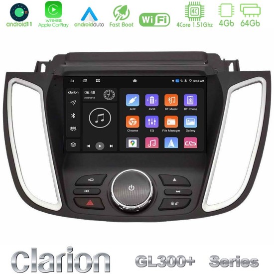 Clarion GL300+ Series 4Core Android11 4+64GB  Ford Kuga/C-Max 2013-2019 Navigation Multimedia Tablet 9"