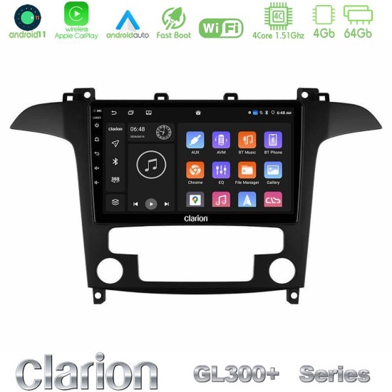 Clarion GL300+ Series 4Core Android11 4+64GB Ford S-Max 2006-2012 Navigation Multimedia Tablet 9" Clarion GL300+ Series 4Core Android11 4+64GB Ford S-Max 2006-2012 Navigation Multimedia Tablet 9"