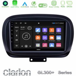 Clarion GL300+ Series 4Core Android11 4+64GB Fiat 500X Navigation Multimedia Tablet 9" Clarion GL300+ Series 4Core Android11 4+64GB Fiat 500X Navigation Multimedia Tablet 9"