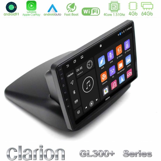 Clarion GL300+ Series 4Core Android11 4+64GB  Fiat Doblo 2002-2009 Navigation Multimedia Tablet 10"