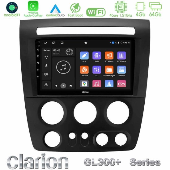 Clarion GL300+ Series 4Core Android11 4+64GB  Hummer H3 2005-2009 Navigation Multimedia Tablet 9"