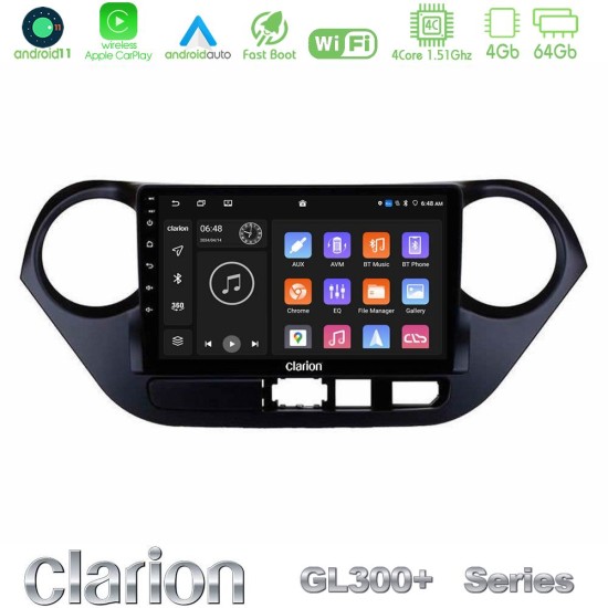 Clarion GL300+ Series 4Core Android11 4+64GB  Hyundai i10 2014-2020 Navigation Multimedia Tablet 9"