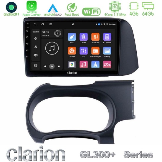 Clarion GL300+ Series 4Core Android11 4+64GB  Hyundai i10 Navigation Multimedia Tablet 9"
