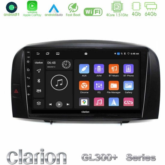 Clarion GL300+ Series 4Core Android11 4+64GB Hyundai Sonata 2005-2009 Navigation Multimedia Tablet 10"