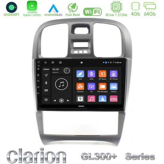 Clarion GL300+ Series 4Core Android11 4+64GB Hyundai Sonata 2001-2005 Navigation Multimedia Tablet 9"