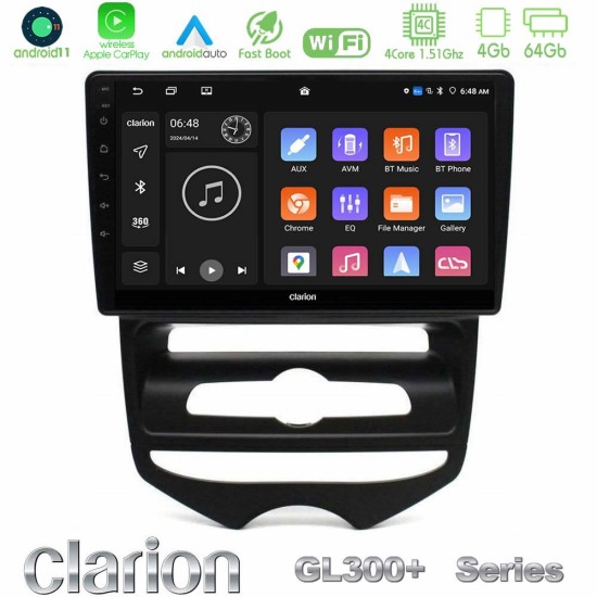Clarion GL300+ Series 4Core Android11 4+64GB Hyundai ix20 2010-2020 (MANUAL A/C) Navigation Multimedia Tablet 10"