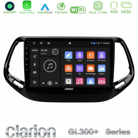Clarion GL300+ Series 4Core Android11 4+64GB Jeep Compass 2017> Navigation Multimedia Tablet 10" Clarion GL300+ Series 4Core Android11 4+64GB Jeep Compass 2017> Navigation Multimedia Tablet 10"