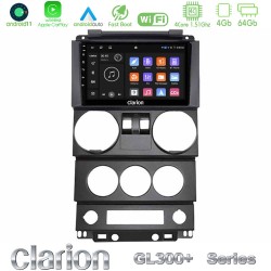 Clarion GL300+ Series 4Core Android11 4+64GB  Jeep Wrangler 2Door 2008-2010 Navigation Multimedia Tablet 9"