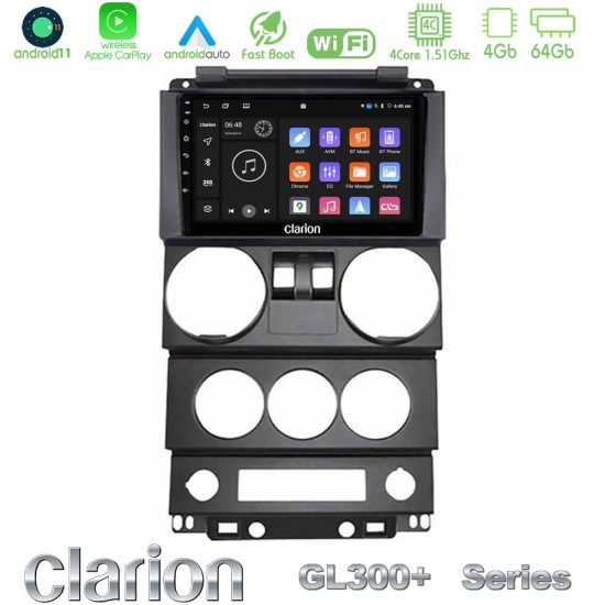 Clarion GL300+ Series 4Core Android11 4+64GB Jeep Wrangler 2Door 2008-2010 Navigation Multimedia Tablet 9" Clarion GL300+ Series 4Core Android11 4+64GB Jeep Wrangler 2Door 2008-2010 Navigation Multimedia Tablet 9"