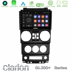 Clarion GL300+ Series 4Core Android11 4+64GB  Jeep Wrangler 2008-2010 Navigation Multimedia Tablet 9"