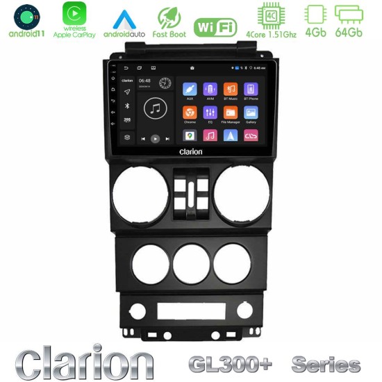 Clarion GL300+ Series 4Core Android11 4+64GB Jeep Wrangler 2008-2010 Navigation Multimedia Tablet 9" Clarion GL300+ Series 4Core Android11 4+64GB Jeep Wrangler 2008-2010 Navigation Multimedia Tablet 9"