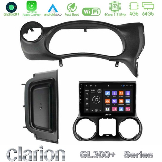 Clarion GL300+ Series 4Core Android11 4+64GB  Jeep Wrangler 2014-2017 Navigation Multimedia Tablet 10"