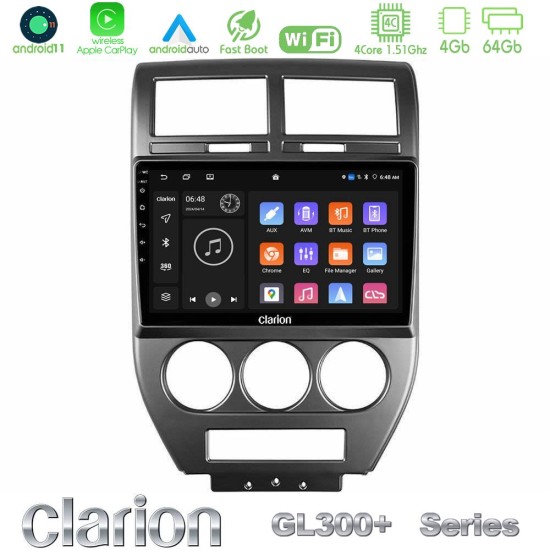 Clarion GL300+ Series 4Core Android11 4+64GB Jeep Compass/Patriot 2007-2008 Navigation Multimedia Tablet 10" Clarion GL300+ Series 4Core Android11 4+64GB Jeep Compass/Patriot 2007-2008 Navigation Multimedia Tablet 10"