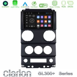 Clarion GL300+ Series 4Core Android11 4+64GB  Jeep Wrangler 2Door 2008-2010 Navigation Multimedia Tablet 9"