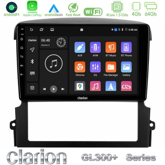 Clarion GL300+ Series 4Core Android11 4+64GB  Kia Sorento Navigation Multimedia Tablet 9"