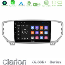 Clarion GL300+ Series 4Core Android11 4+64GB  Kia Sportage 2018-2021 Navigation Multimedia Tablet 9"