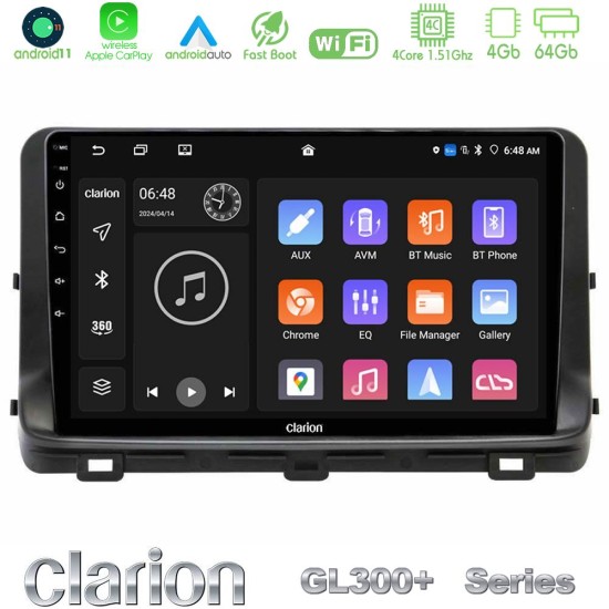 Clarion GL300+ Series 4Core Android11 4+64GB  Kia Ceed 2018-2023 Navigation Multimedia Tablet 10"
