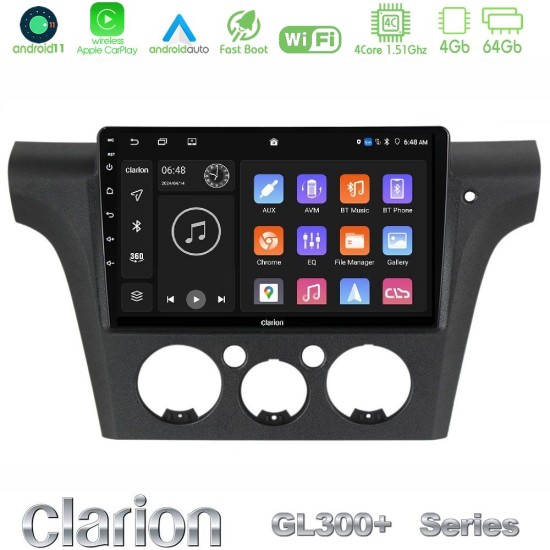 Clarion GL300+ Series 4Core Android11 4+64GB Mitsubishi Outlander 2002 – 2007 Navigation Multimedia Tablet 10"