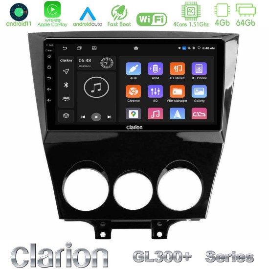 Clarion GL300+ Series 4Core Android11 4+64GB  Mazda RX8 2008-2012 Navigation Multimedia Tablet 9"