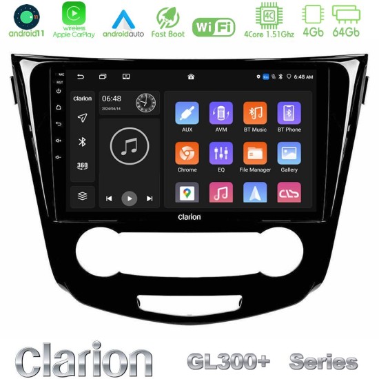 Clarion GL300+ Series 4Core Android11 4+64GB Nissan Qashqai J11 (Manual A/C) Navigation Multimedia Tablet 10" Clarion GL300+ Series 4Core Android11 4+64GB Nissan Qashqai J11 (Manual A/C) Navigation Multimedia Tablet 10"