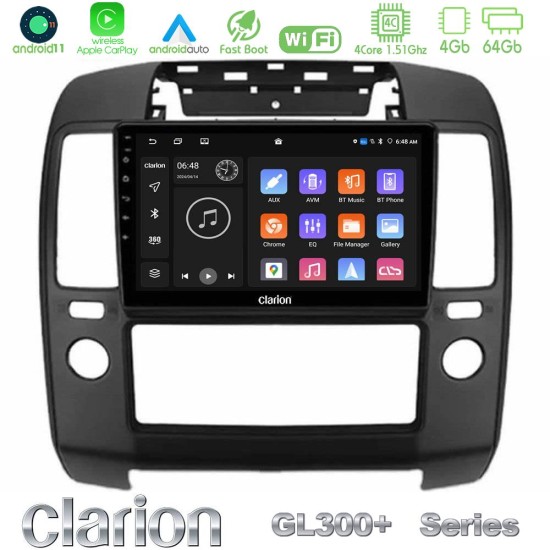 Clarion GL300+ Series 4Core Android11 4+64GB  Nissan Navara Navigation Multimedia Tablet 9"