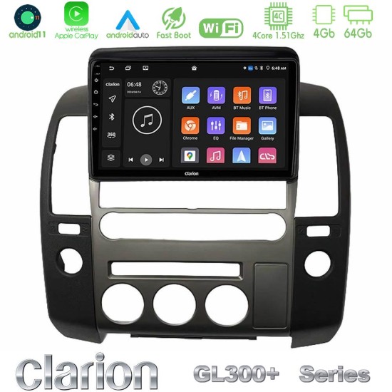 Clarion GL300+ Series 4Core Android11 4+64GB   Nissan Navara D40 2006-2012 (με εργ.οθόνη) Navigation Multimedia Tablet 9"
