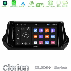 Clarion GL300+ Series 4Core Android11 4+64GB  Peugeot 208 2019-2023 Navigation Multimedia Tablet 9"