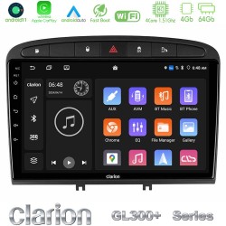 Clarion GL300+ Series 4Core Android11 4+64GB  Peugeot 308/RCZ Navigation Multimedia Tablet 9"
