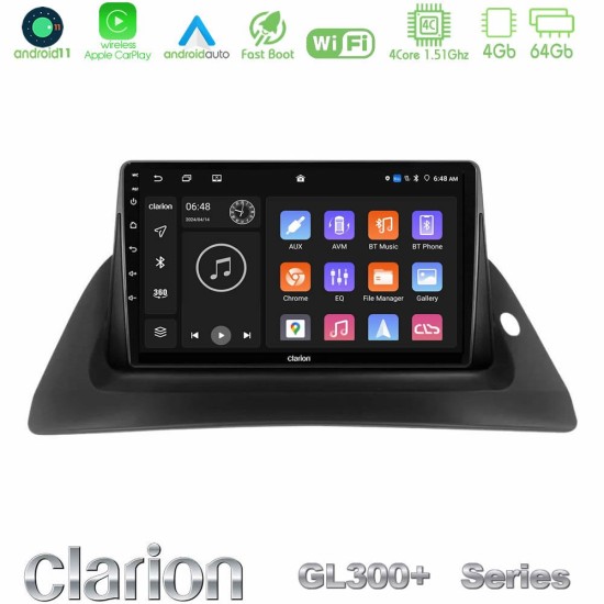 Clarion GL300+ Series 4Core Android11 4+64GB  Renault Kangoo 2014-2018 Navigation Multimedia Tablet 9"