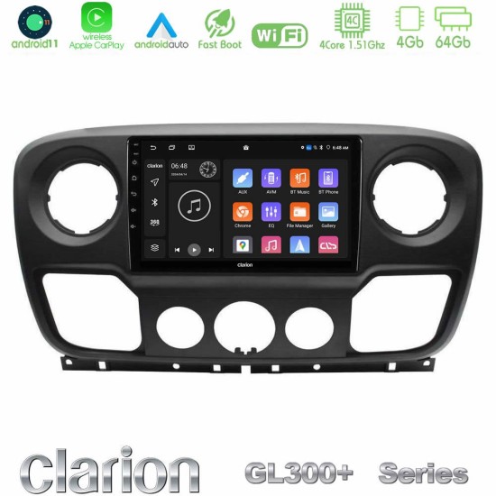 Clarion GL300+ Series 4Core Android11 4+64GB Renault/Nissan/Opel Navigation Multimedia Tablet 10"
