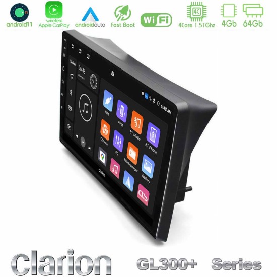 Clarion GL300+ Series 4Core Android11 4+64GB Opel Vivaro/Renault Trafic/Nissan Primastar Navigation Multimedia Tablet 10"