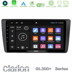Clarion GL300+ Series 4Core Android11 4+64GB  Skoda Octavia 2004-2012 Navigation Multimedia Tablet 9"