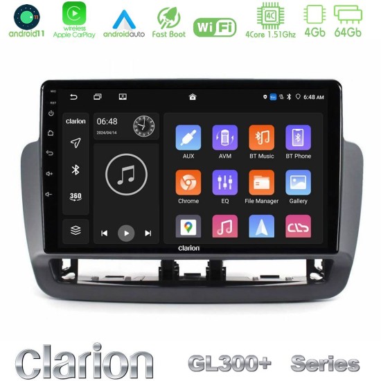 Clarion GL300+ Series 4Core Android11 4+64GB  Seat Ibiza 2012-2015 Navigation Multimedia Tablet 9"