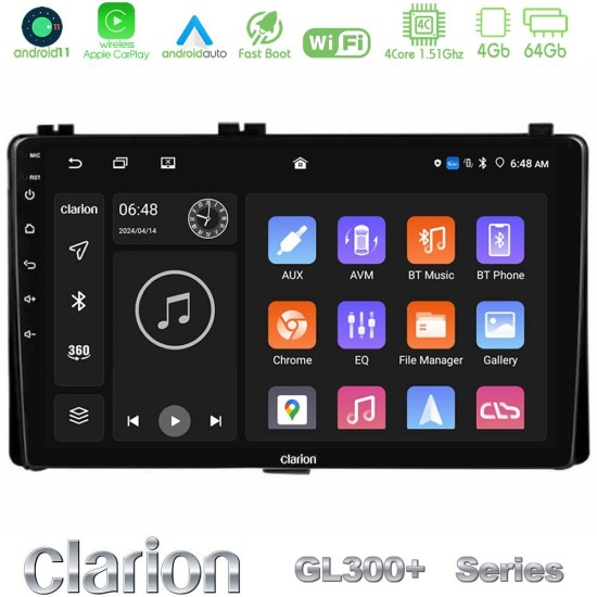 Clarion GL300+ Series 4Core Android11 4+64GB Toyota Corolla/Auris 2017-2019 Navigat-ion Multimedia Tablet 9" Clarion GL300+ Series 4Core Android11 4+64GB Toyota Corolla/Auris 2017-2019 Navigat-ion Multimedia Tablet 9"