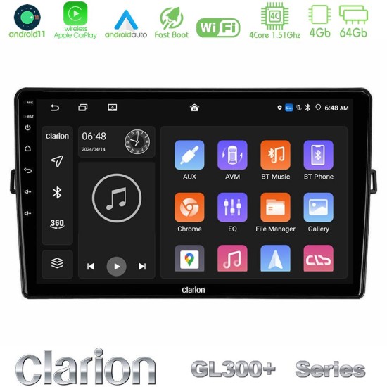 Clarion GL300+ Series 4Core Android11 4+64GB Toyota Auris Navigation Multimedia Tablet 10" Clarion GL300+ Series 4Core Android11 4+64GB Toyota Auris Navigation Multimedia Tablet 10"