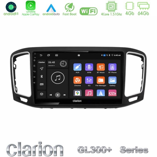 Clarion GL300+ Series 4Core Android11 4+64GB VW Sharan 2010-2015 Navigation Multimedia Tablet 9"