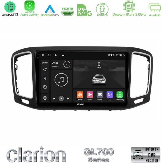 Clarion GL700 Series 8Core Android13 4+64GB VW Sharan 2015-2023 Navigation Multimedia Tablet 9" Με Carplay & Android Auto