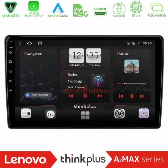 Lenovo Thinkplus A2MAX Series 8Core Android15 4+64GB  Alfa Romeo Giulietta 2014-2021 Navigation Multimedia Tablet 10"