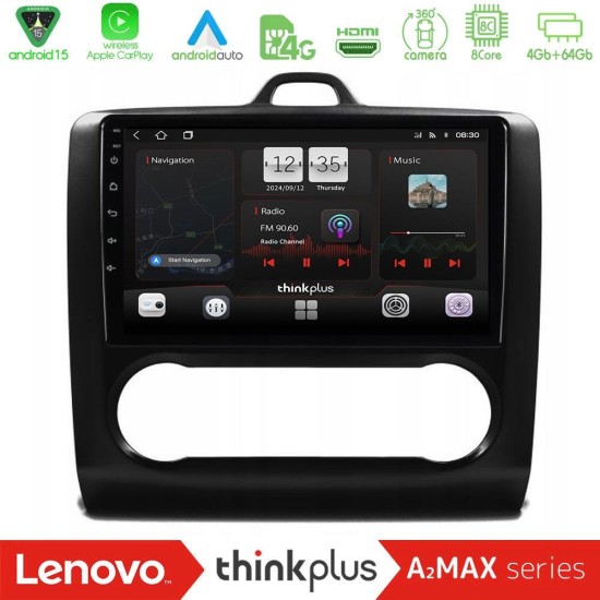 Lenovo Thinkplus A2MAX Series 8Core Android15 4+64GB  Ford Focus Auto AC Navigation Multimedia Tablet 9" (Μαύρο Χρώμα)