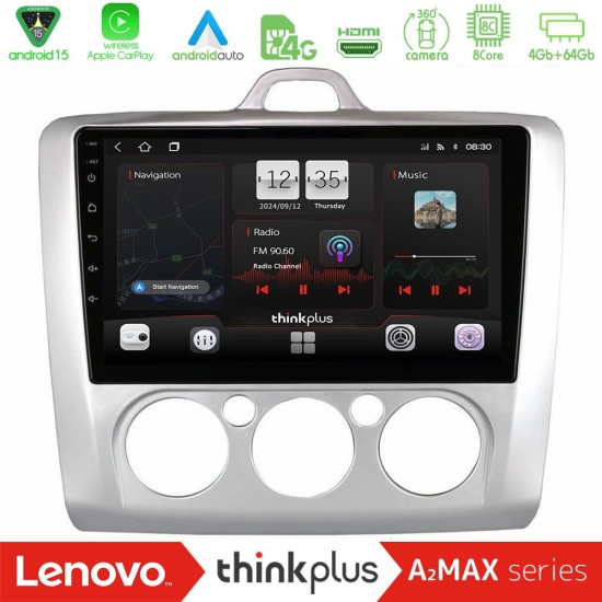 Lenovo Thinkplus A2MAX Series 8Core Android15 4+64GB  Ford Focus Manual AC Navigation Multimedia Tablet 9"
