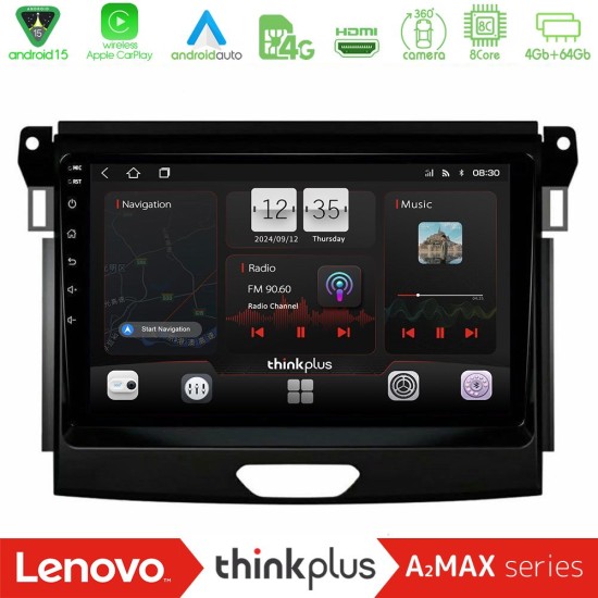 Lenovo Thinkplus A2MAX Series 8Core Android15 4+64GB  Ford Ranger 2017-2022 Navigation Multimedia Tablet 9"
