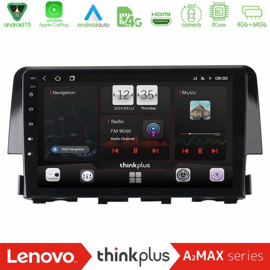 Lenovo Thinkplus A2MAX Series 8Core Android15 4+64GB  Honda Civic 2016-2020 Navigation Multimedia Tablet 9"