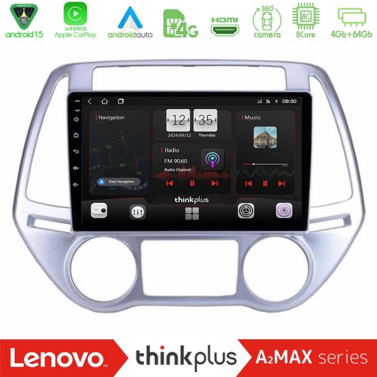 Lenovo Thinkplus A2MAX Series 8Core Android15 4+64GB  Hyundai i20 2012-2014 Navigation Multimedia Tablet 9"