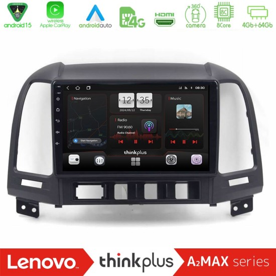 Lenovo Thinkplus A2MAX Series 8Core Android15 4+64GB Hyundai Santa Fe 2006-2013 Navigation Multimedia Tablet 10"