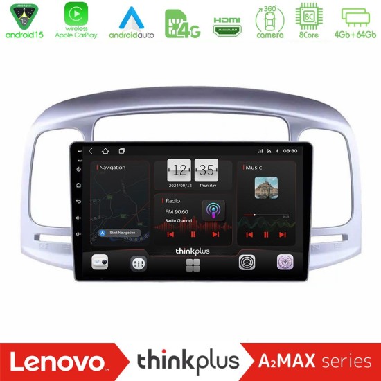 Lenovo Thinkplus A2MAX Series 8Core Android15 4+64GB  Hyundai Accent 2006-2011 Navigation Multimedia Tablet 9"