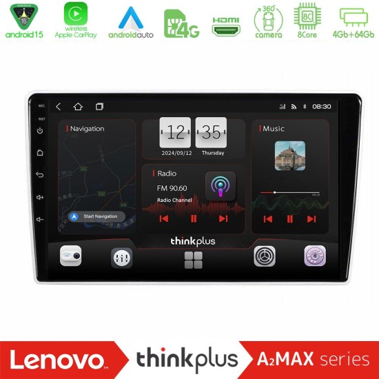 Lenovo Thinkplus A2MAX Series 8Core Android15 4+64GB  Kia Sportage 2005-2008 Navigation Multimedia Tablet 9"