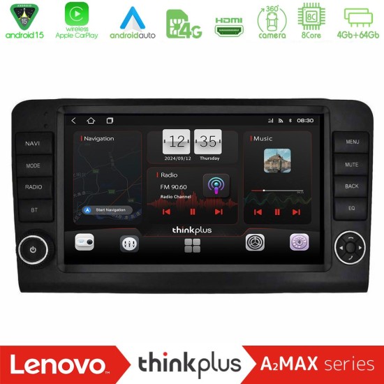 Lenovo Thinkplus A2MAX Series 8Core Android15 4+64GB  Mercedes ML/GL Class W164 2006-2011 Navigation Multimedia Tablet 9"    (OEM Look)